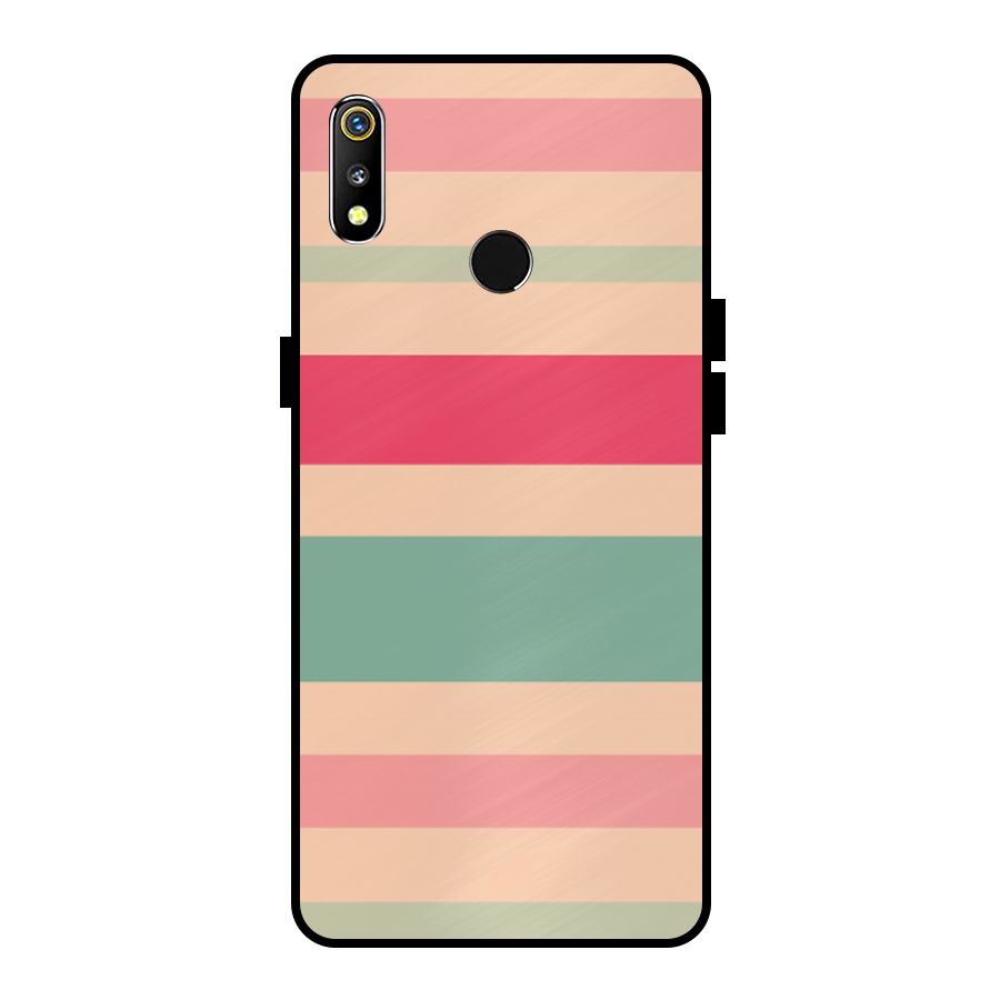 Pastel Stripes Vintage Metal Back Case for Realme 3i