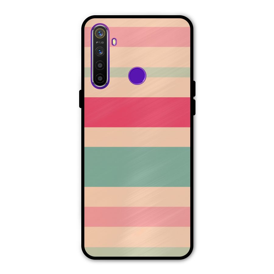 Pastel Stripes Vintage Metal Back Case for Realme 5