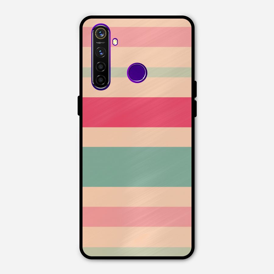 Pastel Stripes Vintage Metal Back Case for Realme 5 Pro