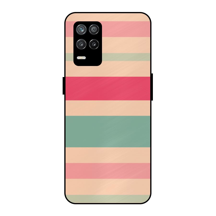 Pastel Stripes Vintage Metal Back Case for Realme 9 5G
