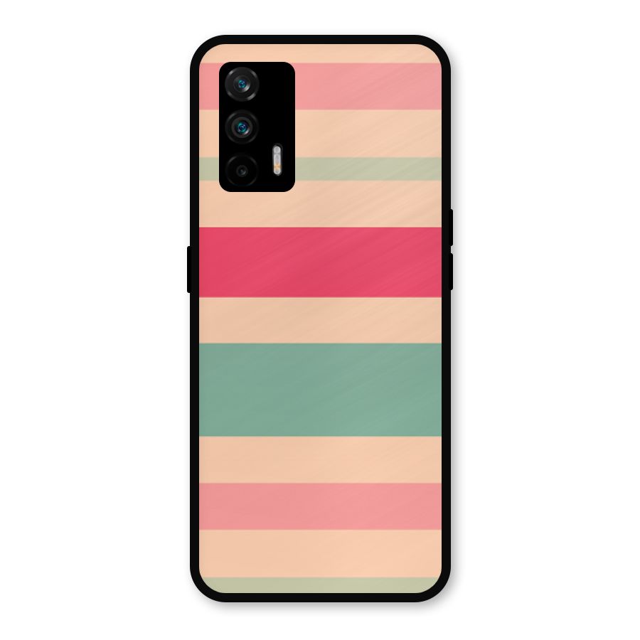 Pastel Stripes Vintage Metal Back Case for Realme GT 5G