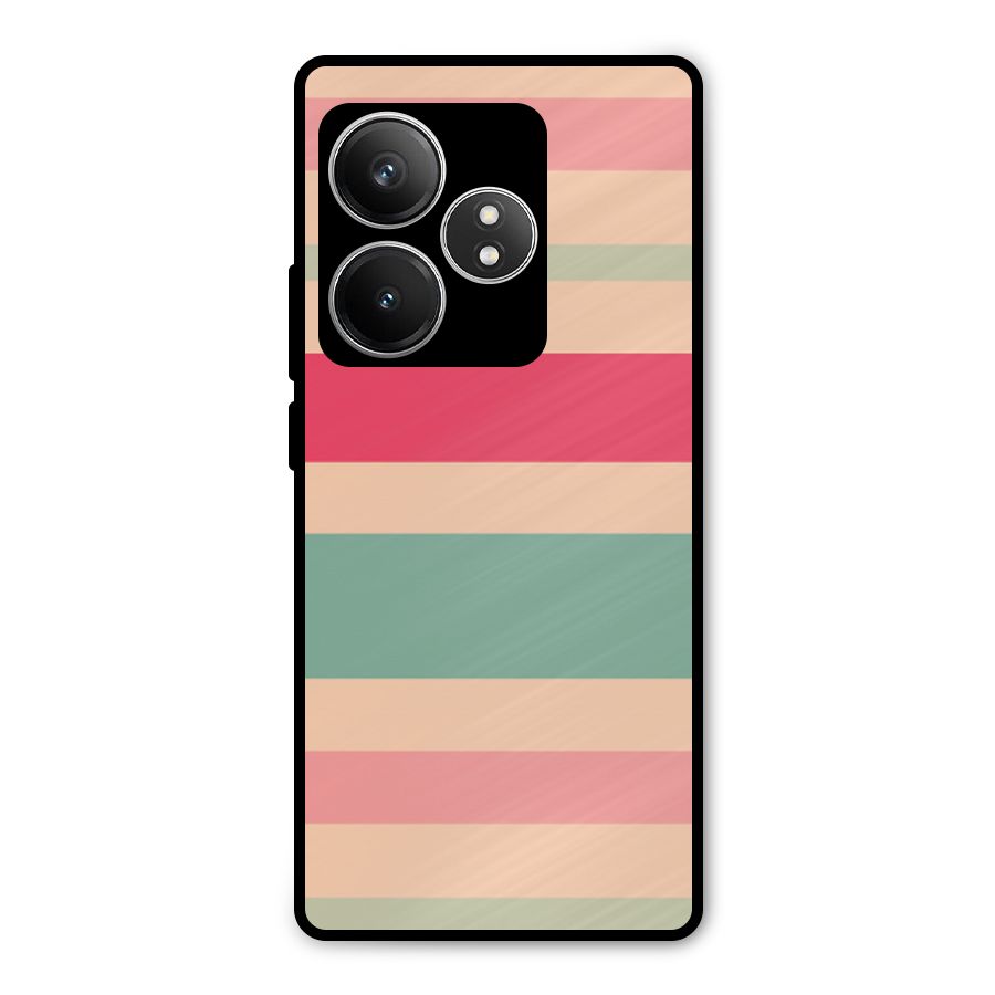 Pastel Stripes Vintage Metal Back Case for Realme GT 6T