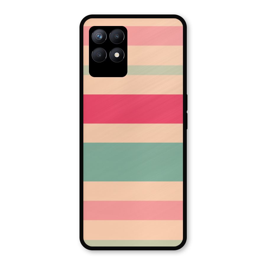 Pastel Stripes Vintage Metal Back Case for Realme Narzo 50