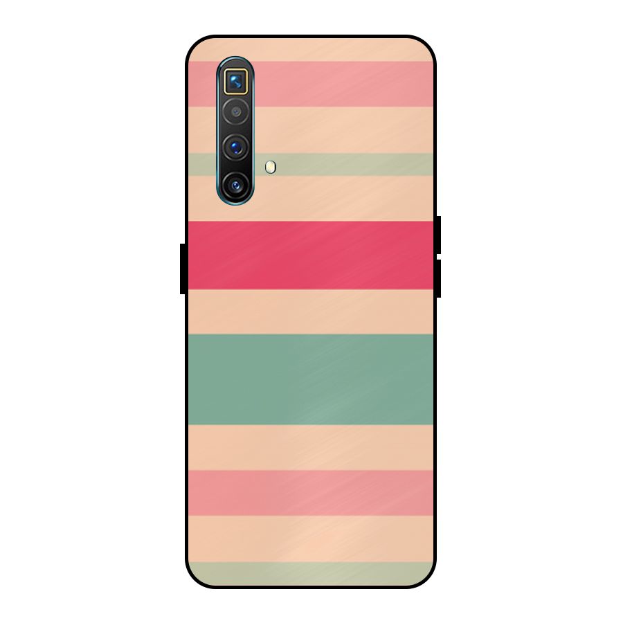 Pastel Stripes Vintage Metal Back Case for Realme X3