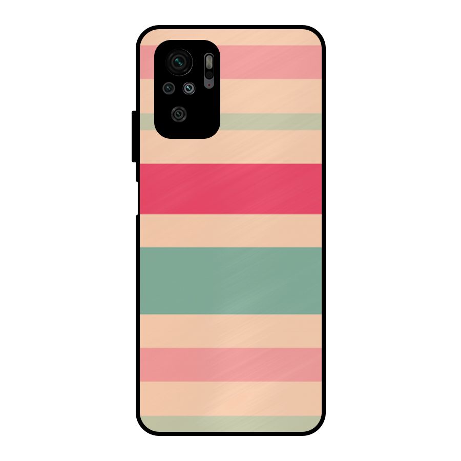 Pastel Stripes Vintage Metal Back Case for Redmi Note 10S