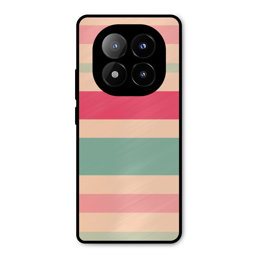 Pastel Stripes Vintage Metal Back Case for Redmi Note 14 Pro Plus 5G