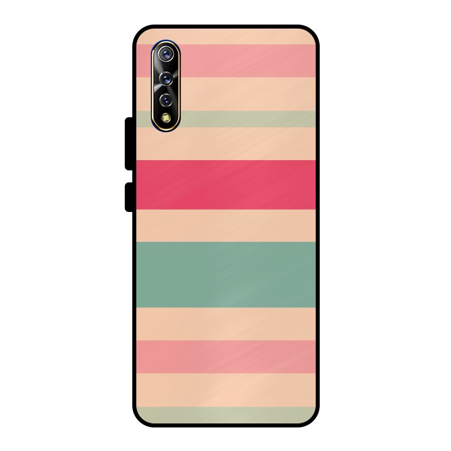 Pastel Stripes Vintage Metal Back Case for Vivo S1