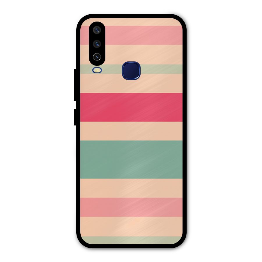 Pastel Stripes Vintage Metal Back Case for Vivo V17