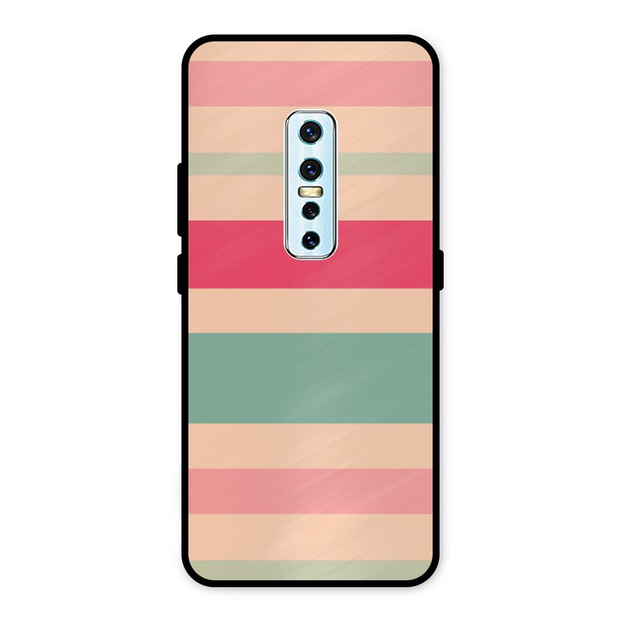 Pastel Stripes Vintage Metal Back Case for Vivo V17 Pro