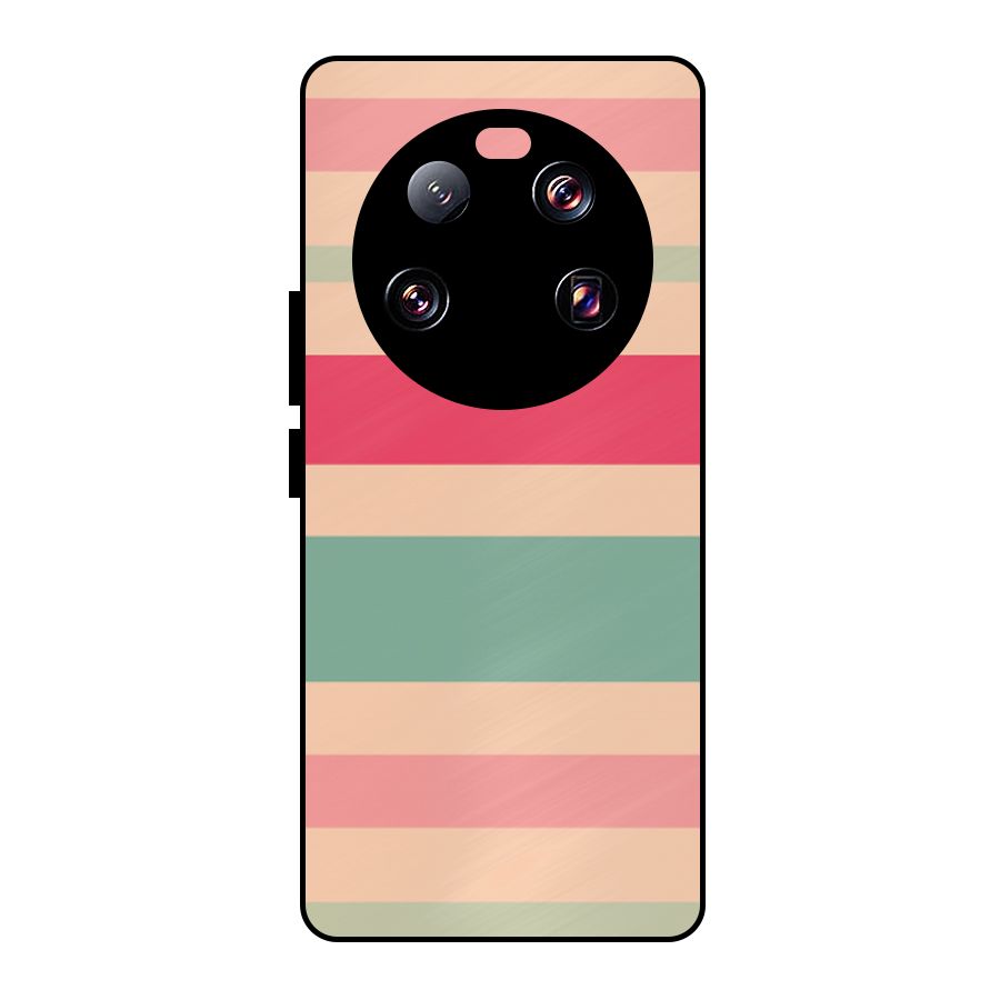 Pastel Stripes Vintage Metal Back Case for Xiaomi 13 Ultra