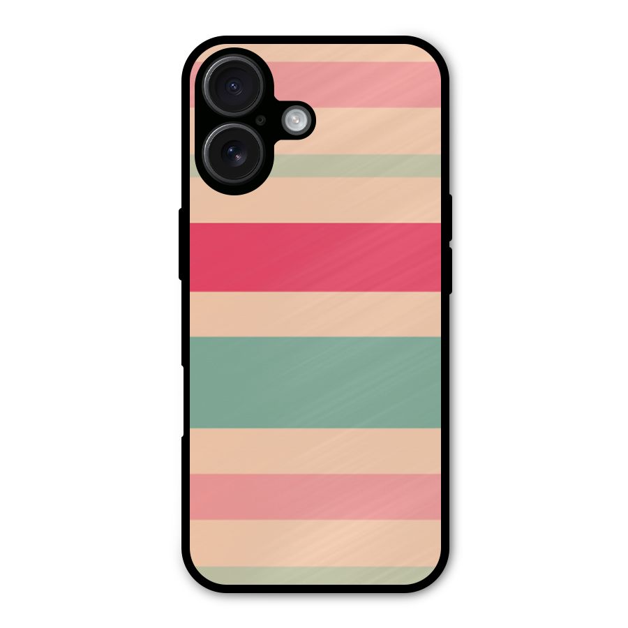Pastel Stripes Vintage Metal Back Case for iPhone 16
