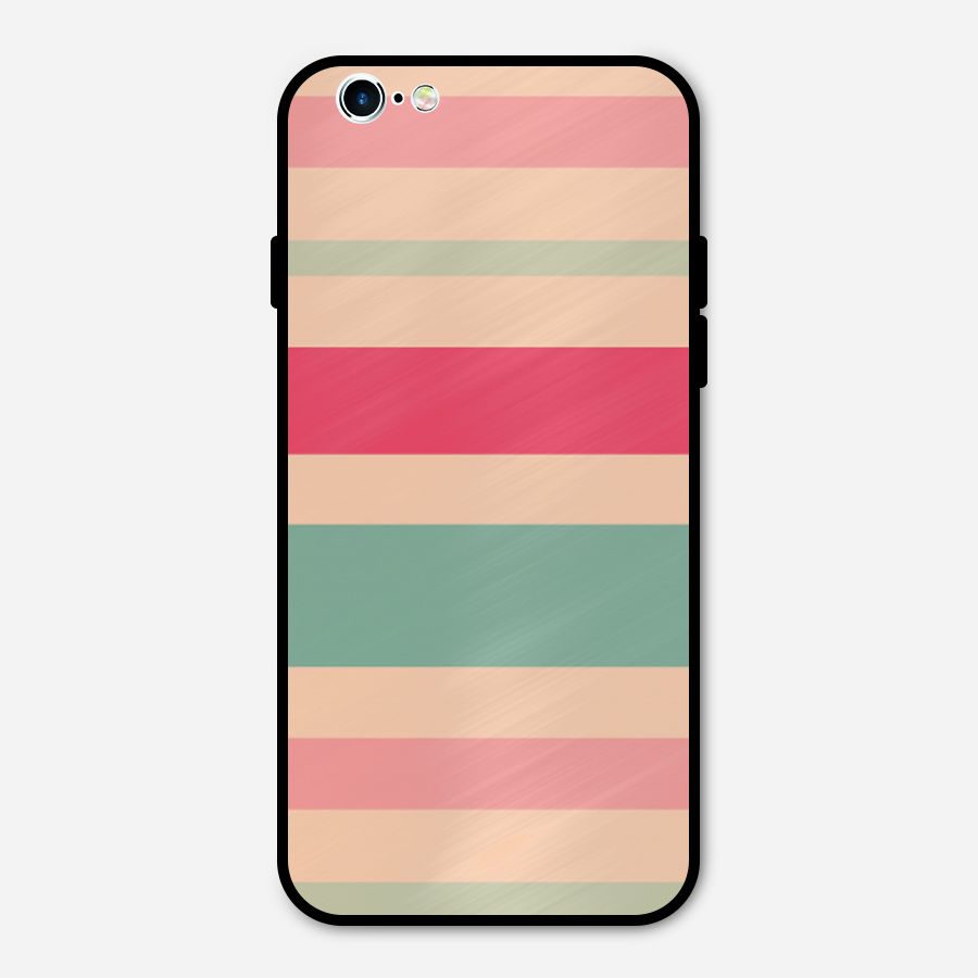 Pastel Stripes Vintage Metal Back Case for iPhone 6 6s