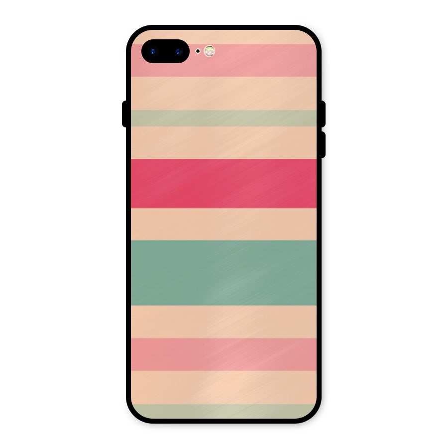 Pastel Stripes Vintage Metal Back Case for iPhone 7 Plus