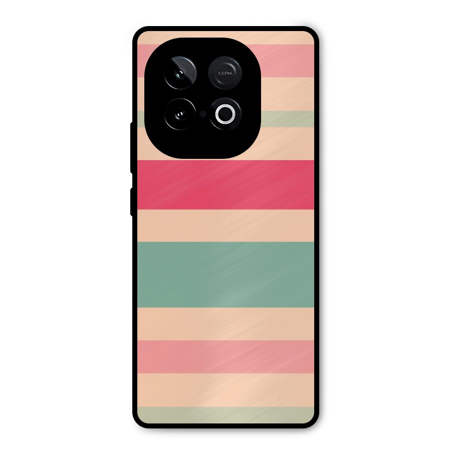 Pastel Stripes Vintage Metal Back Case for iQOO Neo 10
