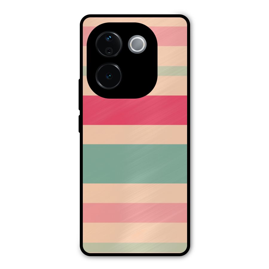 Pastel Stripes Vintage Metal Back Case for iQOO Z9s Pro