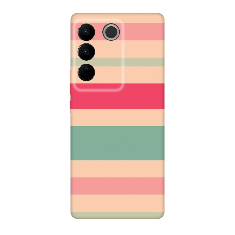 Pastel Stripes Vintage Original Polycarbonate Back Case for Vivo V27