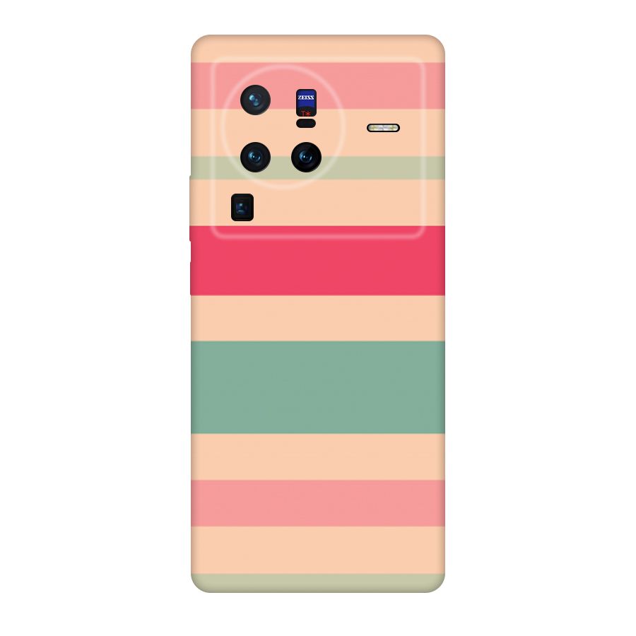 Pastel Stripes Vintage Original Polycarbonate Back Case for Vivo X80