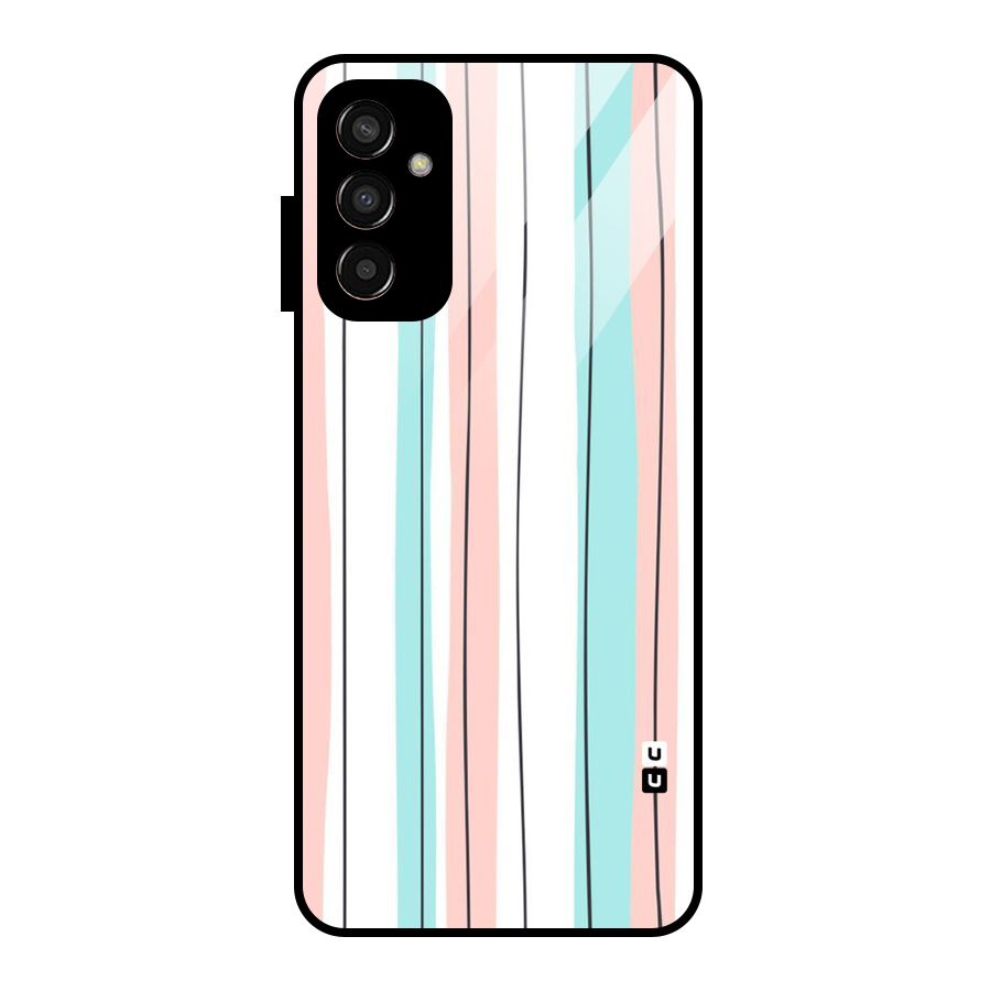 Pastel Tri Stripes Glass Back Case for Galaxy F13