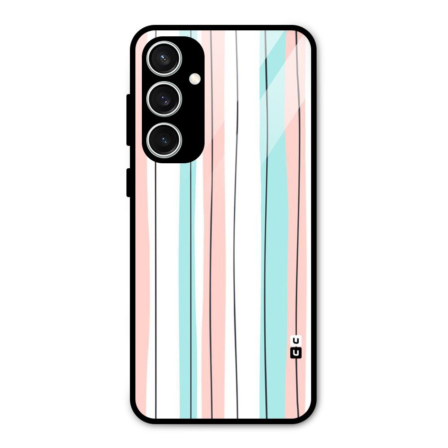 Pastel Tri Stripes Glass Back Case for Galaxy S23 FE