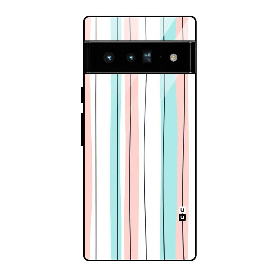 Pastel Tri Stripes Glass Back Case for Google Pixel 6 Pro