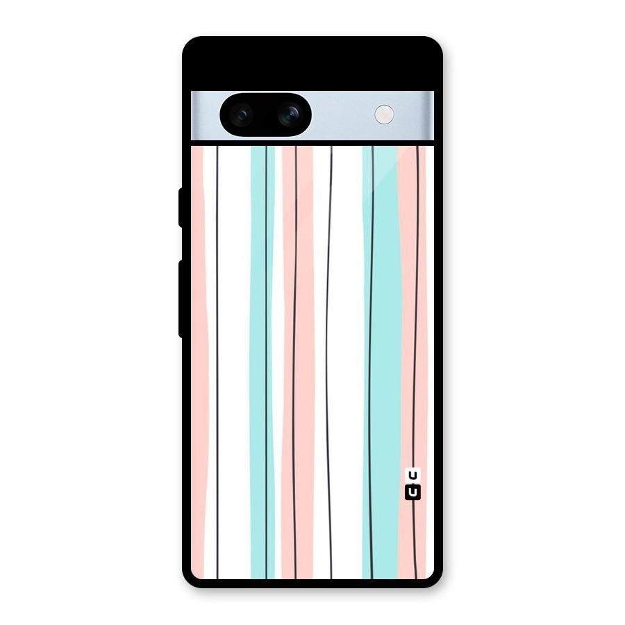 Pastel Tri Stripes Glass Back Case for Google Pixel 7a