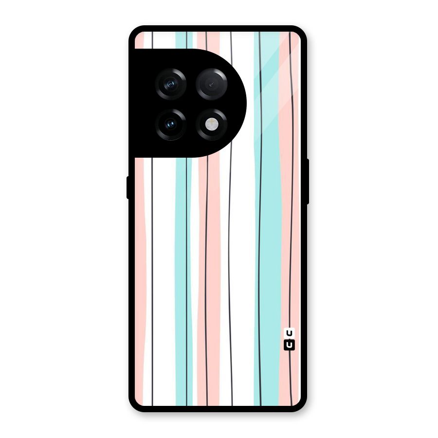 Pastel Tri Stripes Glass Back Case for OnePlus 11R