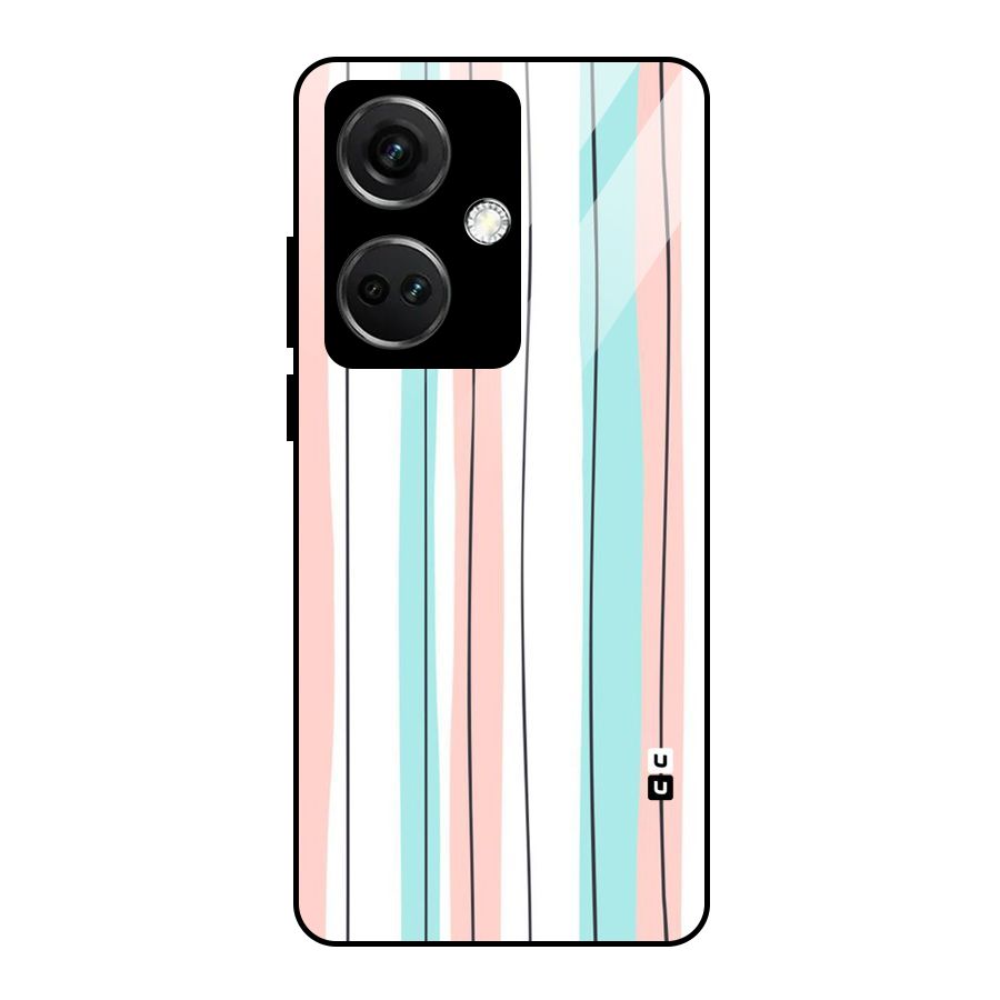 Pastel Tri Stripes Glass Back Case for OnePlus Nord CE 3 5G