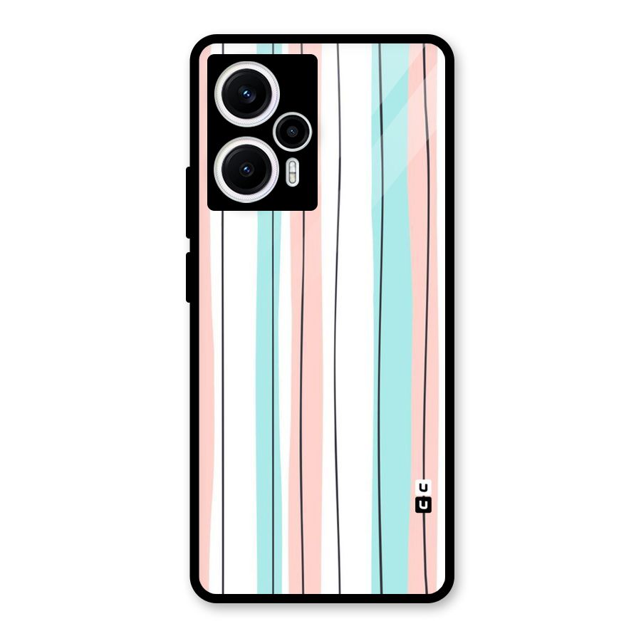 Pastel Tri Stripes Glass Back Case for Poco F5
