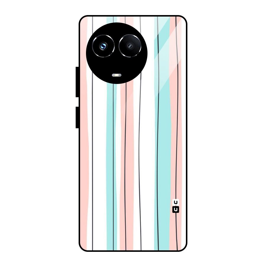 Pastel Tri Stripes Glass Back Case for Realme 11X