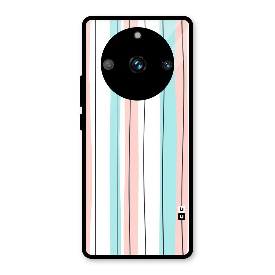 Pastel Tri Stripes Glass Back Case for Realme 11 Pro Plus
