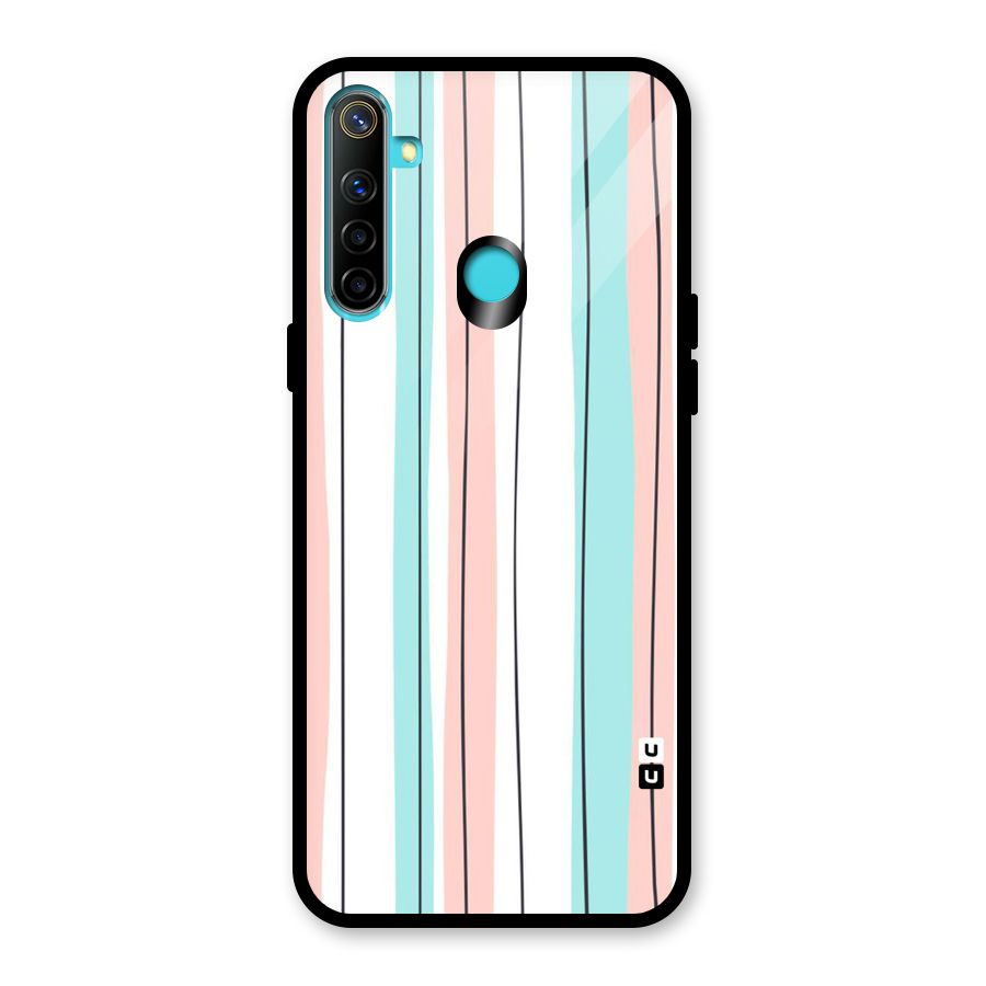Pastel Tri Stripes Glass Back Case for Realme 5