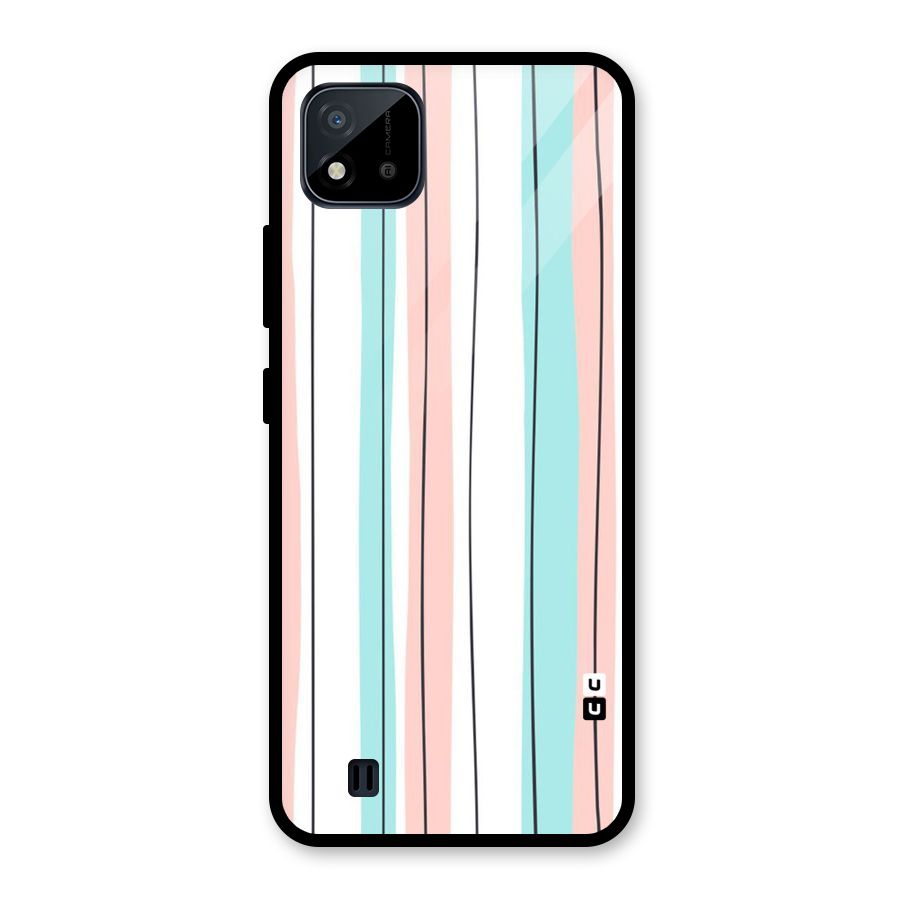 Pastel Tri Stripes Glass Back Case for Realme C11 2021