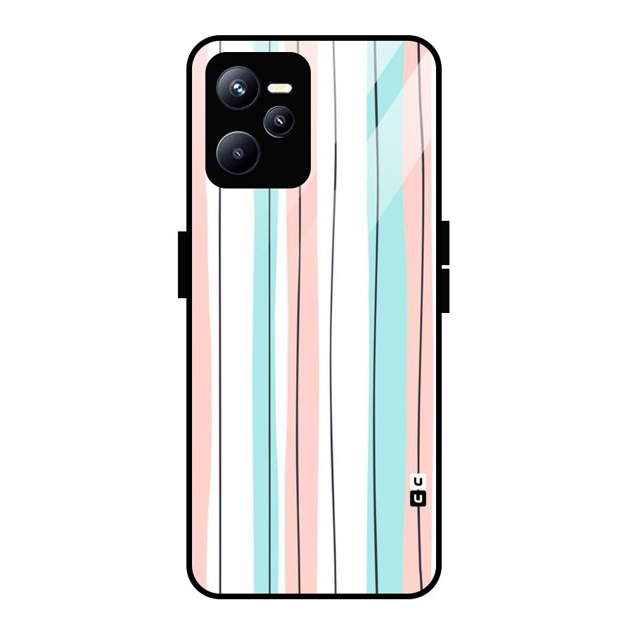Pastel Tri Stripes Glass Back Case for Realme C35