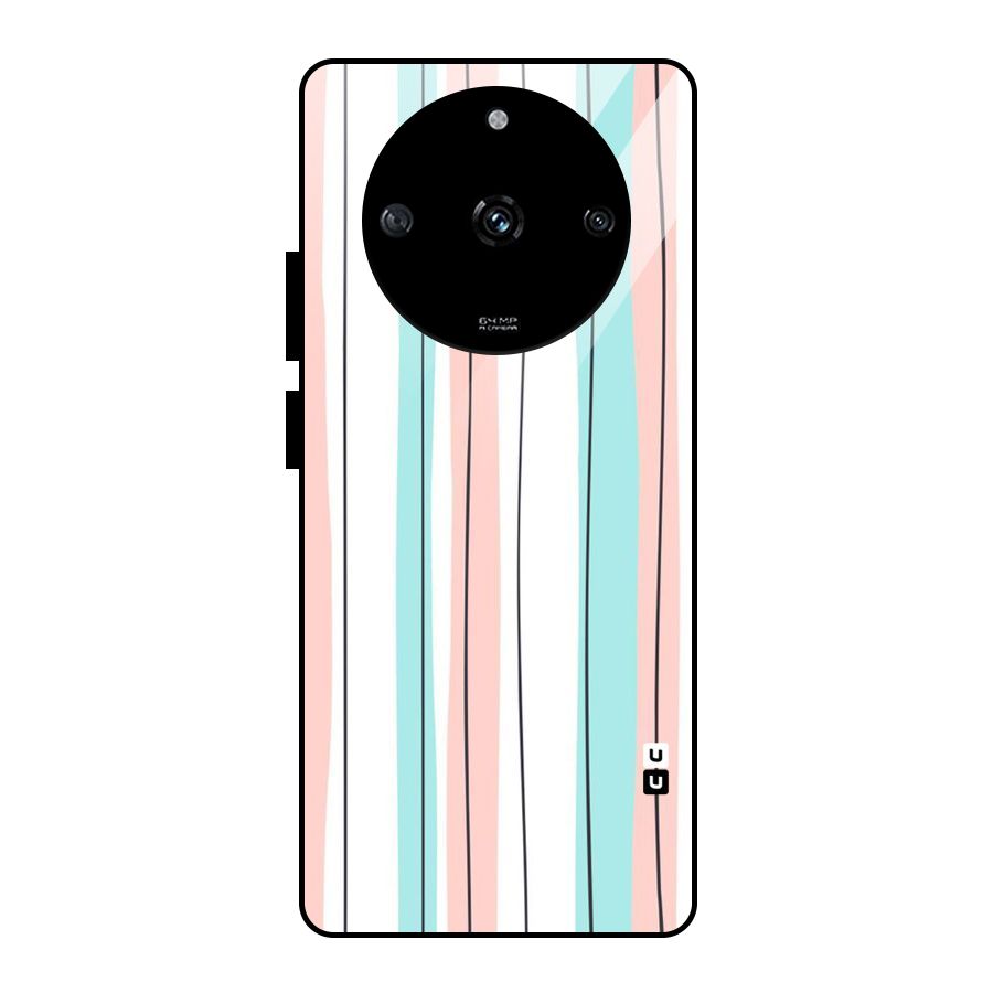 Pastel Tri Stripes Glass Back Case for Realme Narzo 60 5G