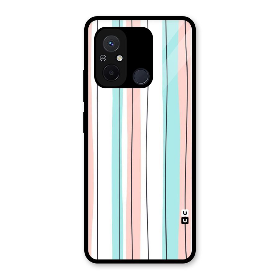 Pastel Tri Stripes Glass Back Case for Redmi 12C