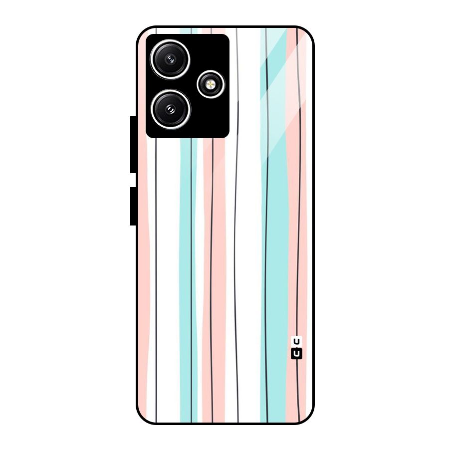 Pastel Tri Stripes Glass Back Case for Redmi 12 5G