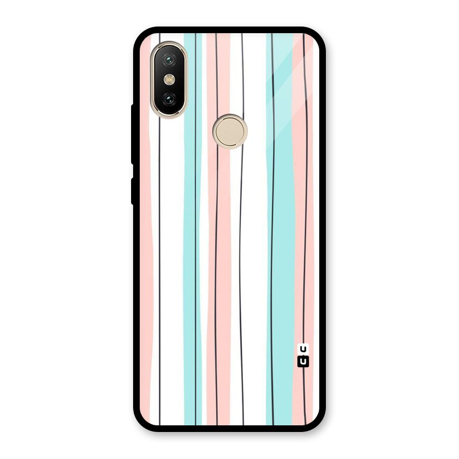Pastel Tri Stripes Glass Back Case for Redmi A2
