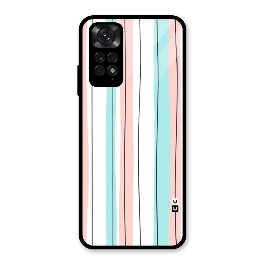 Pastel Tri Stripes Glass Back Case for Redmi Note 11S