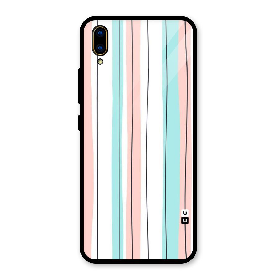 Pastel Tri Stripes Glass Back Case for Vivo V11 Pro