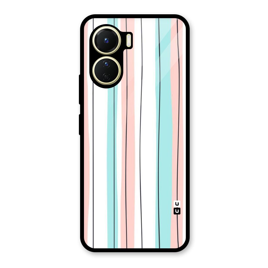 Pastel Tri Stripes Glass Back Case for Vivo Y16