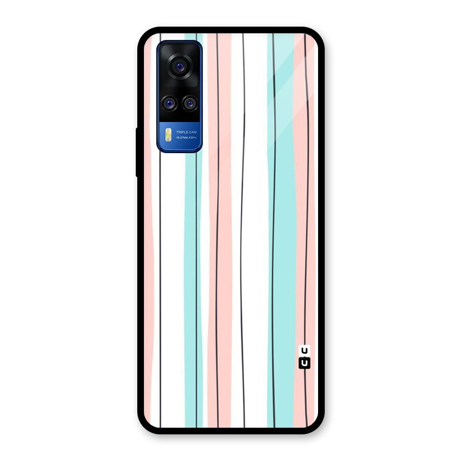 Pastel Tri Stripes Glass Back Case for Vivo Y31