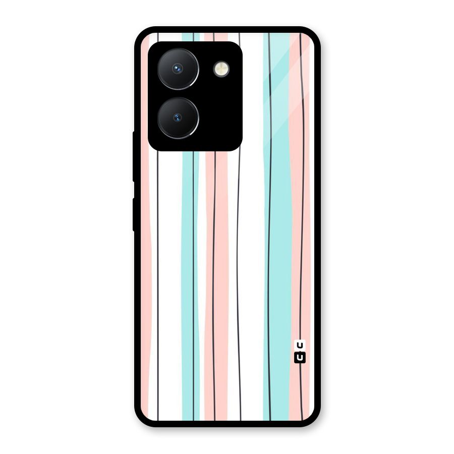 Pastel Tri Stripes Glass Back Case for Vivo Y36