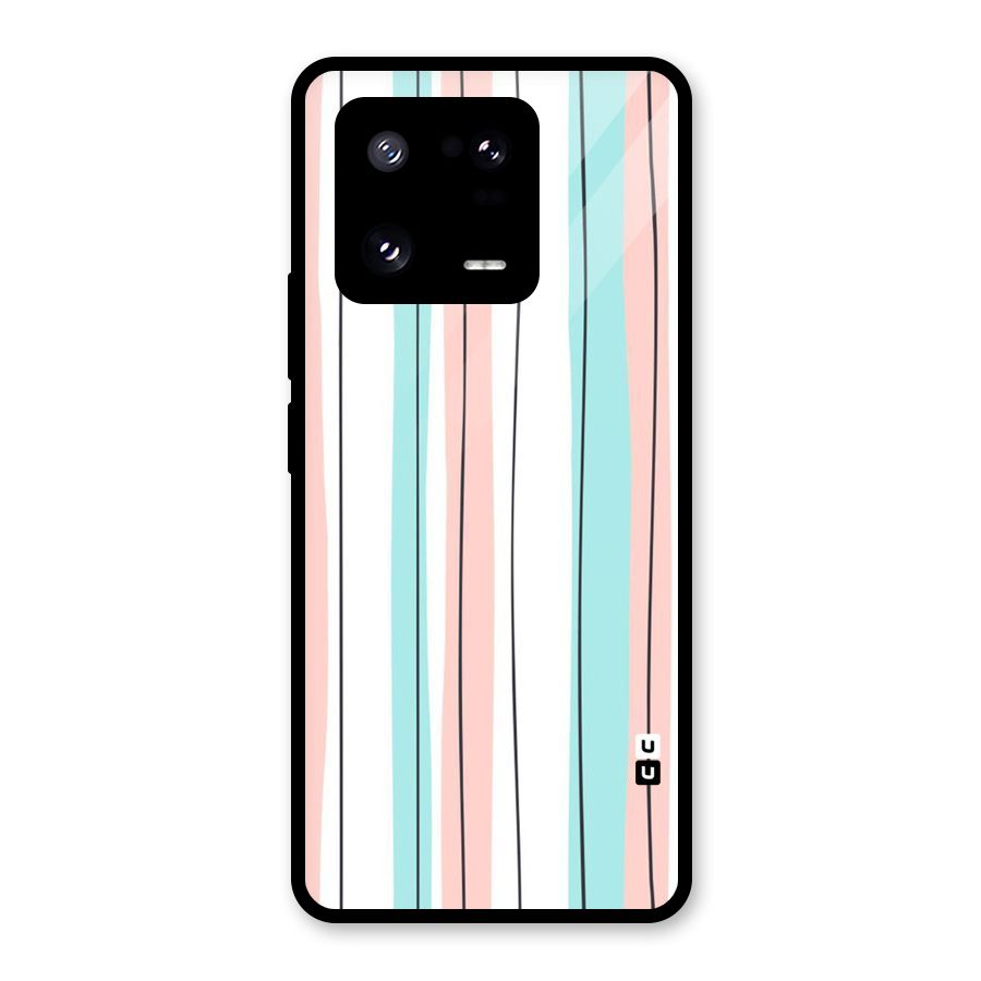 Pastel Tri Stripes Glass Back Case for Xiaomi 13 Pro