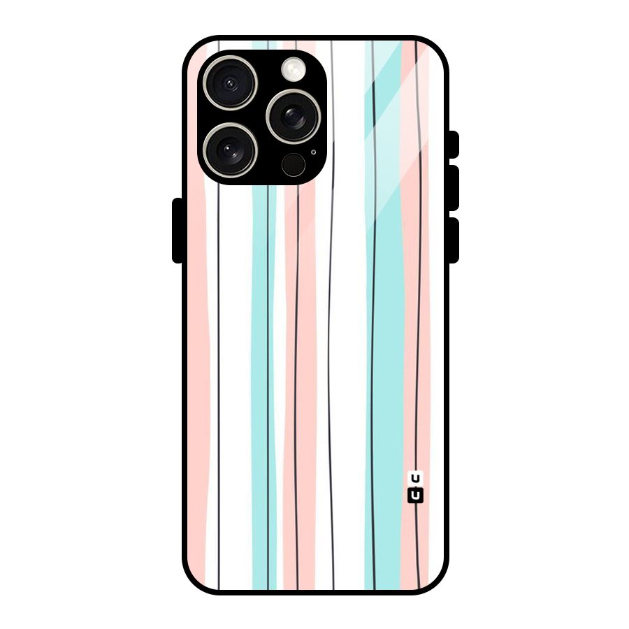 Pastel Tri Stripes Glass Back Case for iPhone 15 Pro Max
