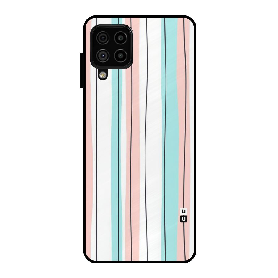 Pastel Tri Stripes Metal Back Case for Galaxy A22 4G