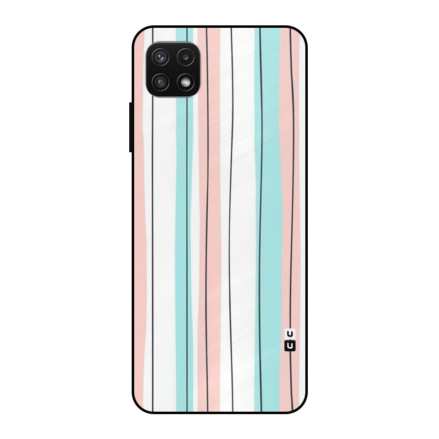 Pastel Tri Stripes Metal Back Case for Galaxy A22 5G