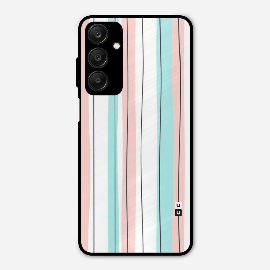 Pastel Tri Stripes Metal Back Case for Galaxy A25 5G