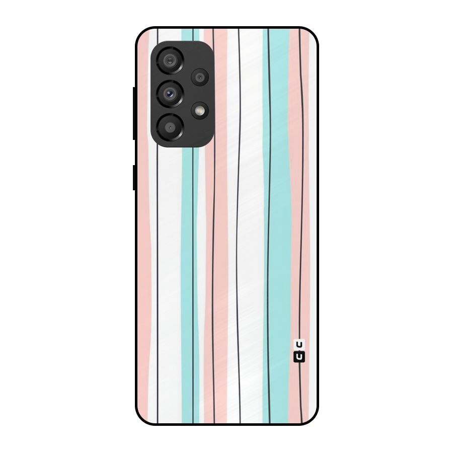 Pastel Tri Stripes Metal Back Case for Galaxy A33 5G