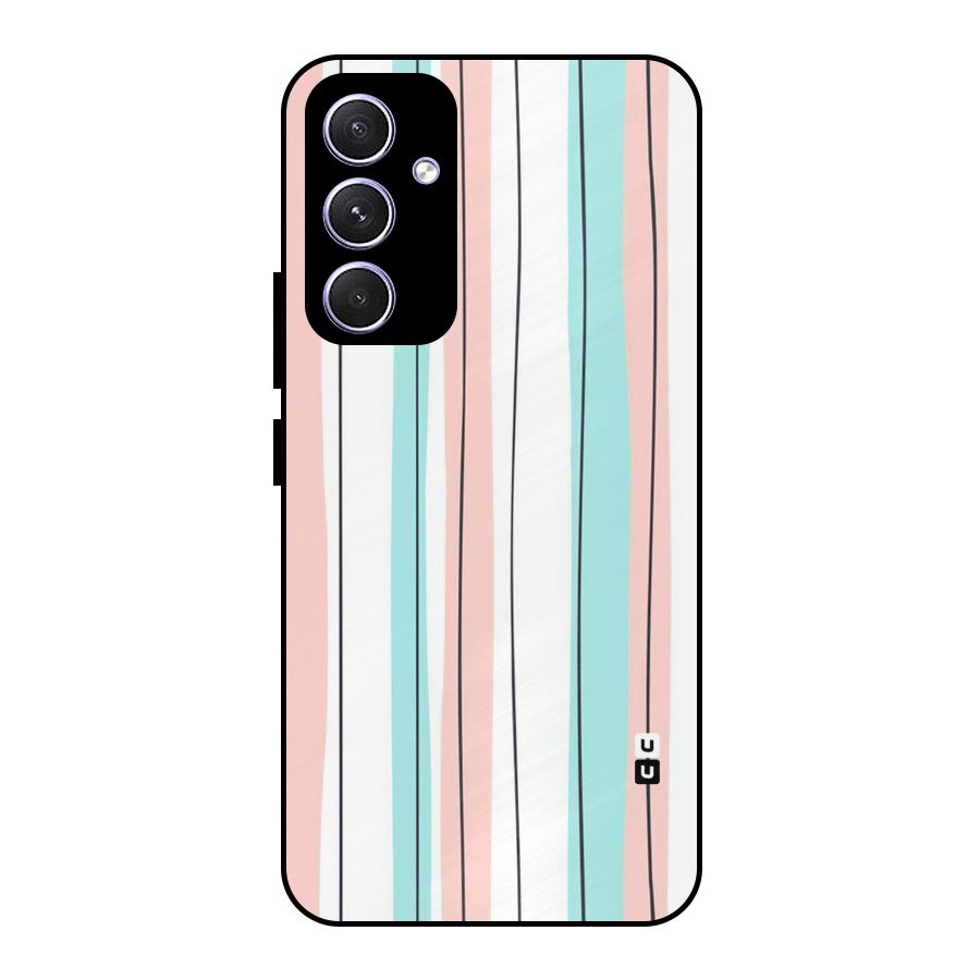 Pastel Tri Stripes Metal Back Case for Galaxy A54