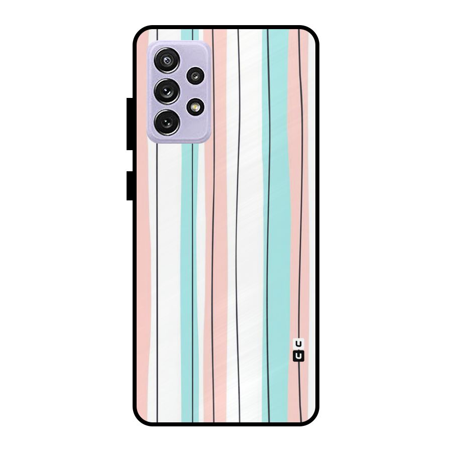 Pastel Tri Stripes Metal Back Case for Galaxy A72